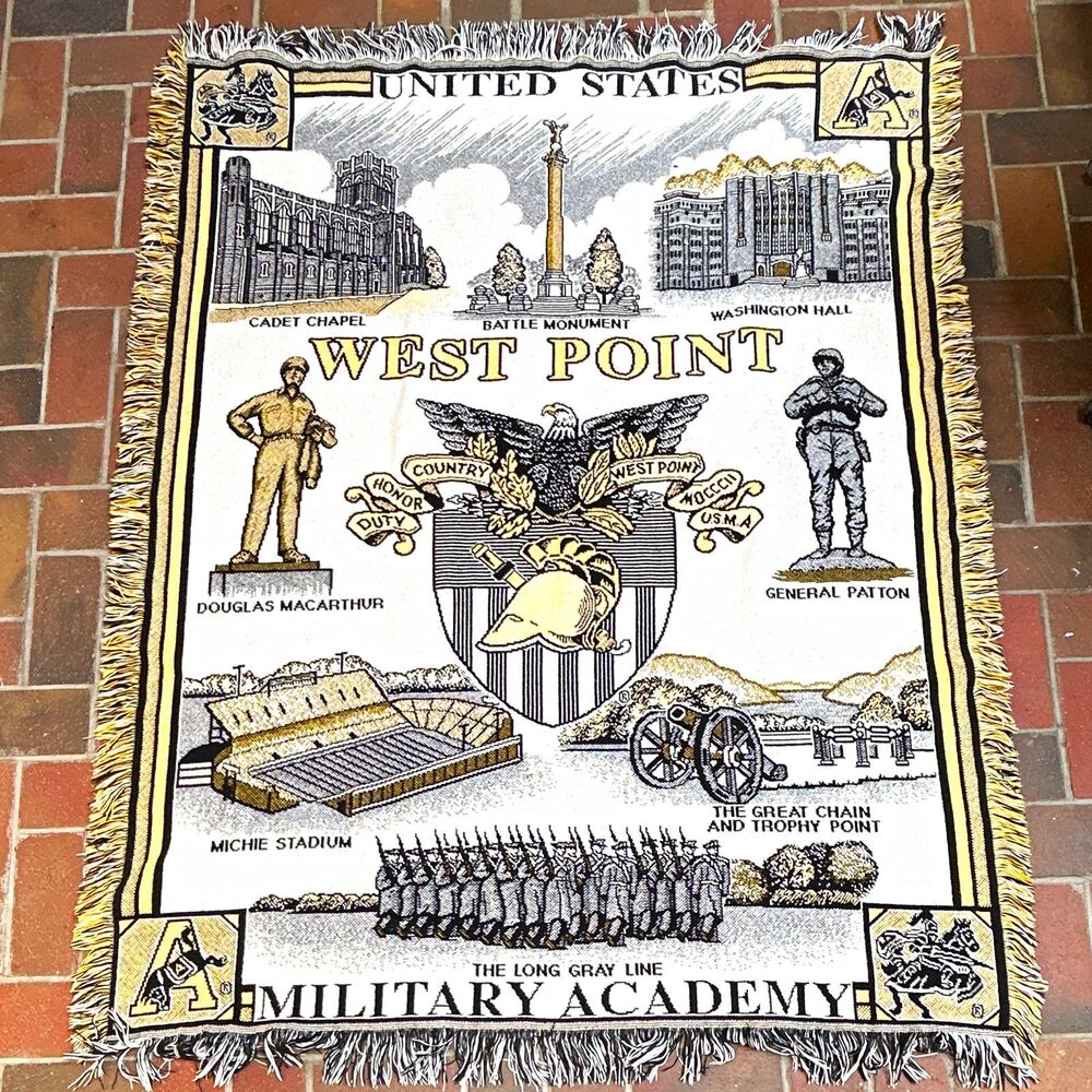 West Point United States Military Academy Cotton Woven Throw Blanket Fringed